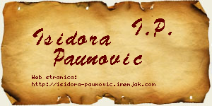 Isidora Paunović vizit kartica